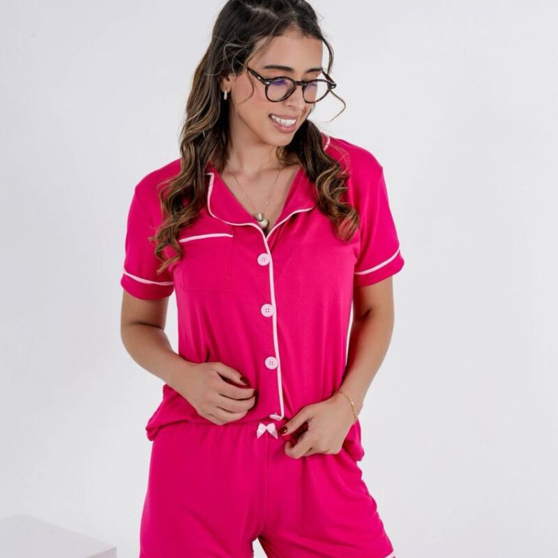 Pijama americano liso com bolso - Ref 620L