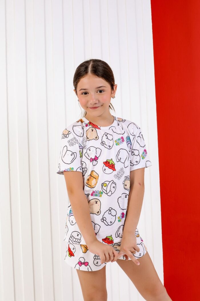 Pijama para colorir infantil cachorrinho colorido + 3 canetinhas laváveis - Ref 704S