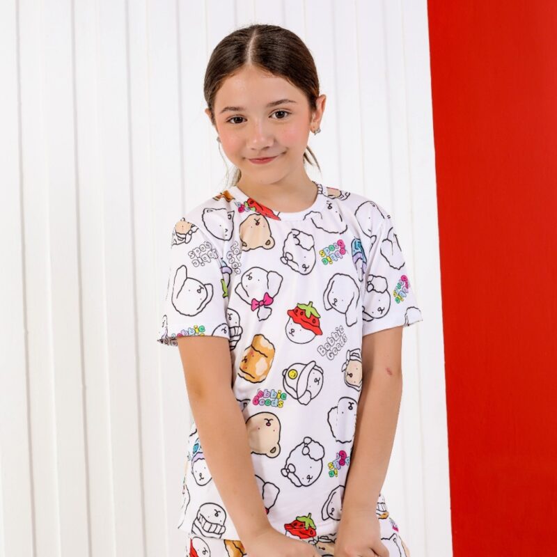 Pijama para colorir infantil cachorrinho colorido + 3 canetinhas laváveis - Ref 704S