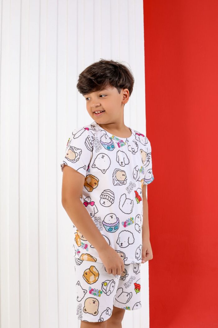 Pijama para colorir infantil Cachorrinho colorido + 3 canetinhas laváveis - Ref 772S