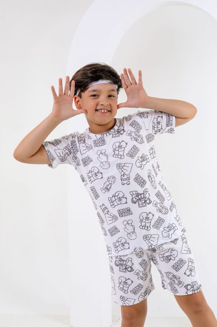 Pijama para colorir infantil Cachorro/urso+ 3 canetinhas laváveis - Ref 772S