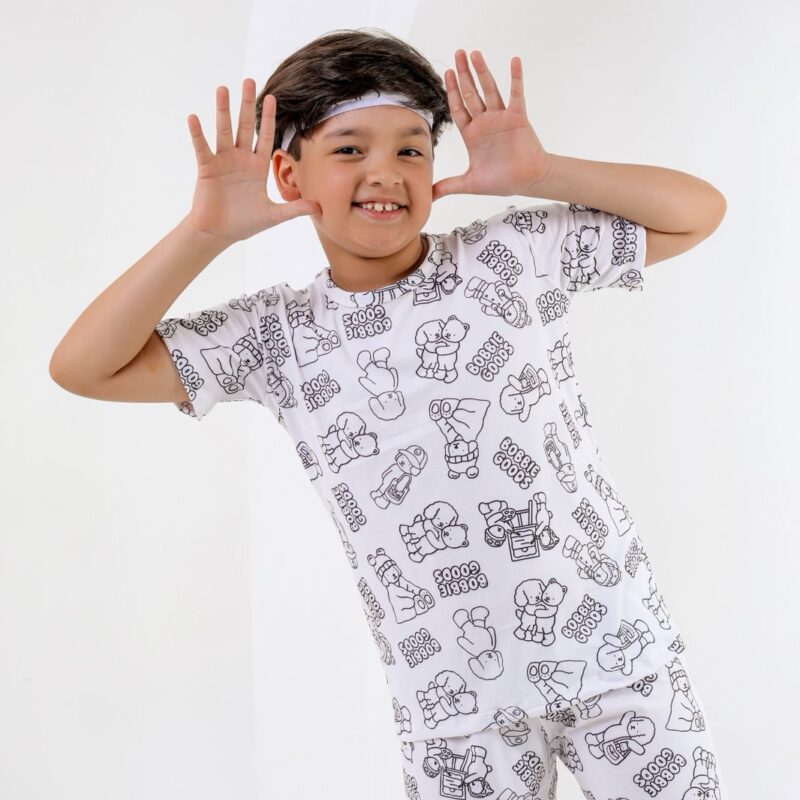 Pijama para colorir infantil Cachorro/urso+ 3 canetinhas laváveis - Ref 772S