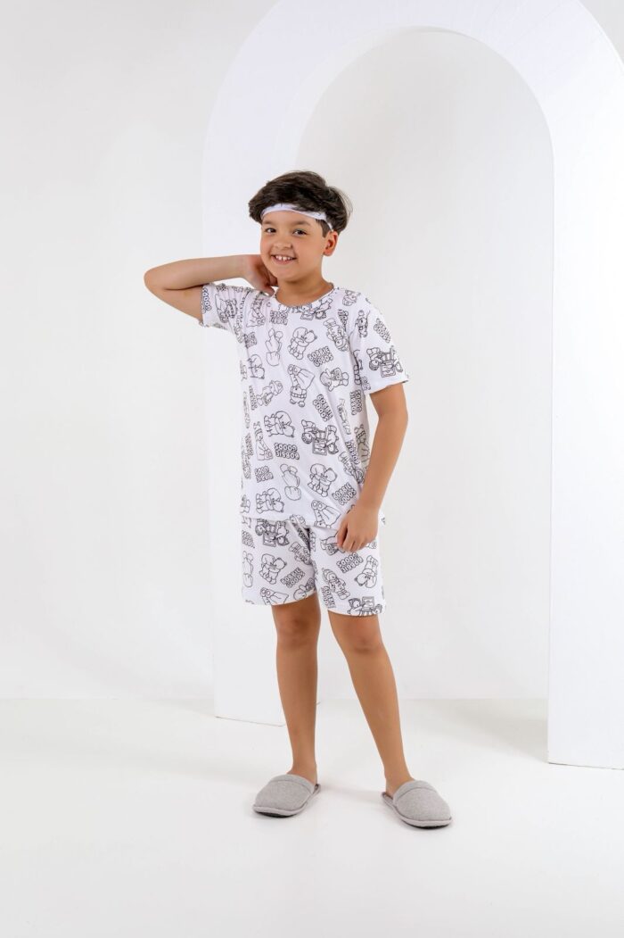 Pijama para colorir infantil Cachorro/urso+ 3 canetinhas laváveis - Ref 772S - Imagem 2