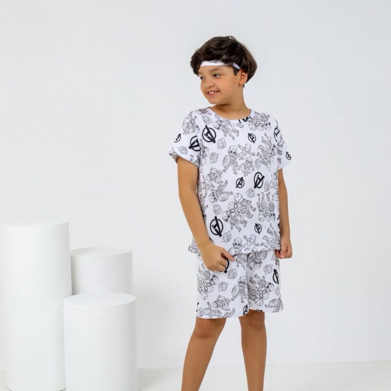 Pijama para colorir infantil Marvel+ 12 canetinhas laváveis - Ref 772S