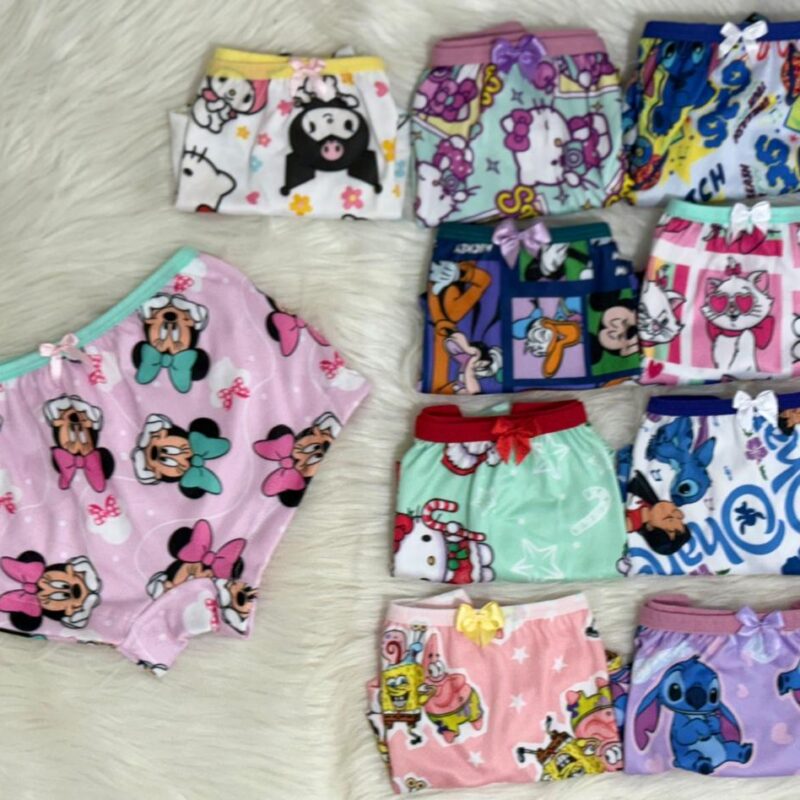 Kit infantil c/5 calcinhas de estampas variadas- Ref 091