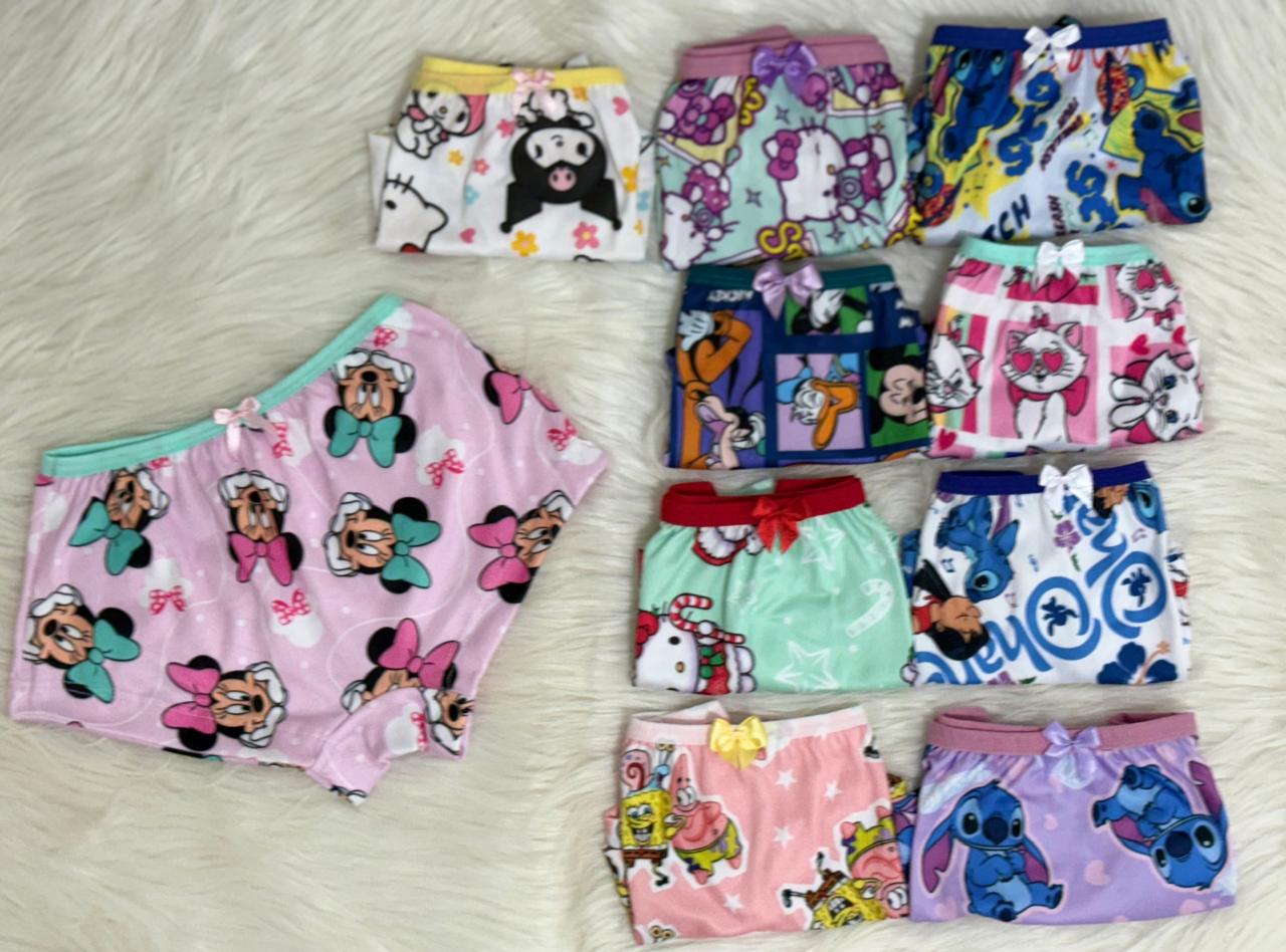 Kit infantil c/5 calcinhas de estampas variadas- Ref 091