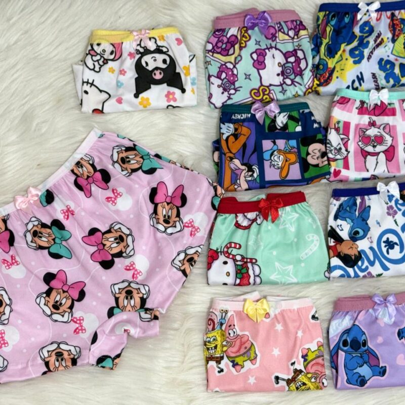 Kit infantil c/5 calcinhas de estampas variadas - Ref 092