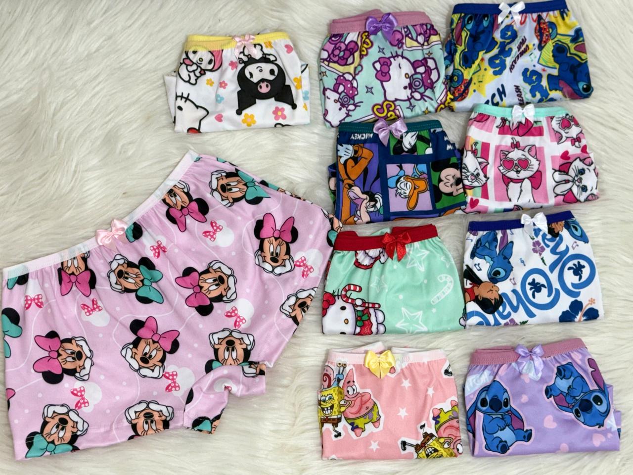 Kit infantil c/5 calcinhas de estampas variadas - Ref 092