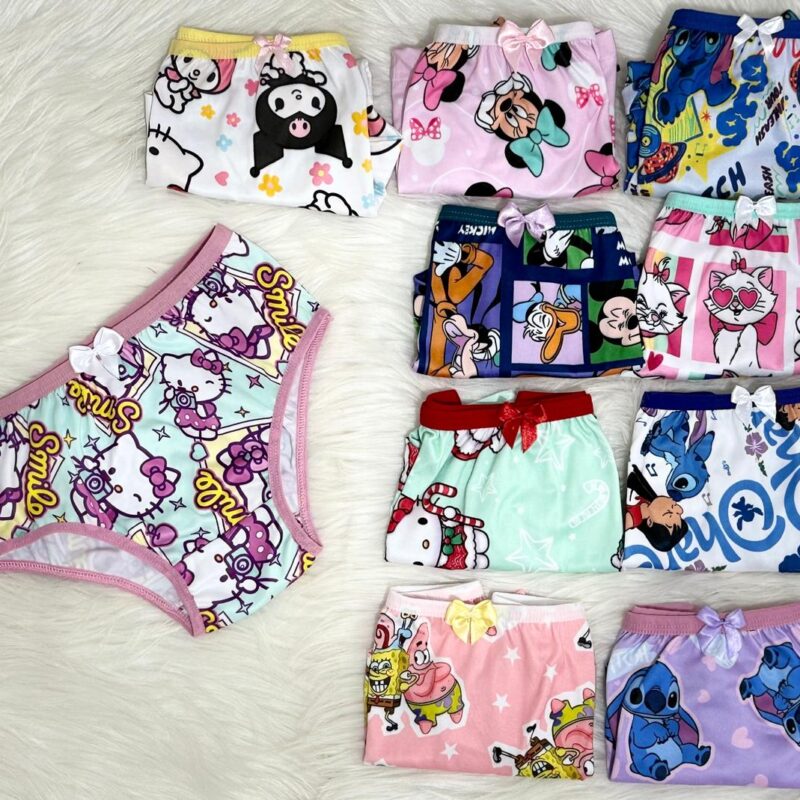 Kit infantil c/5 calcinhas de estampas variadas- Ref 090