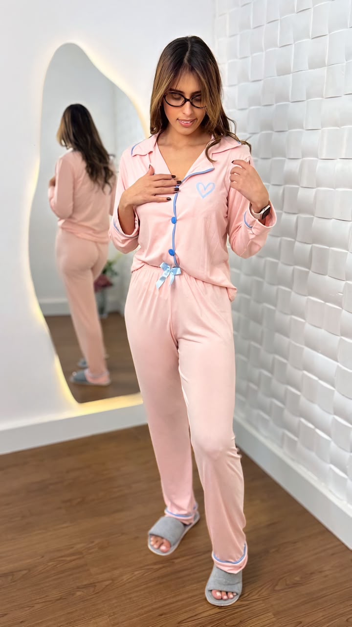 Pijama americano longo Liso - Ref 659L
