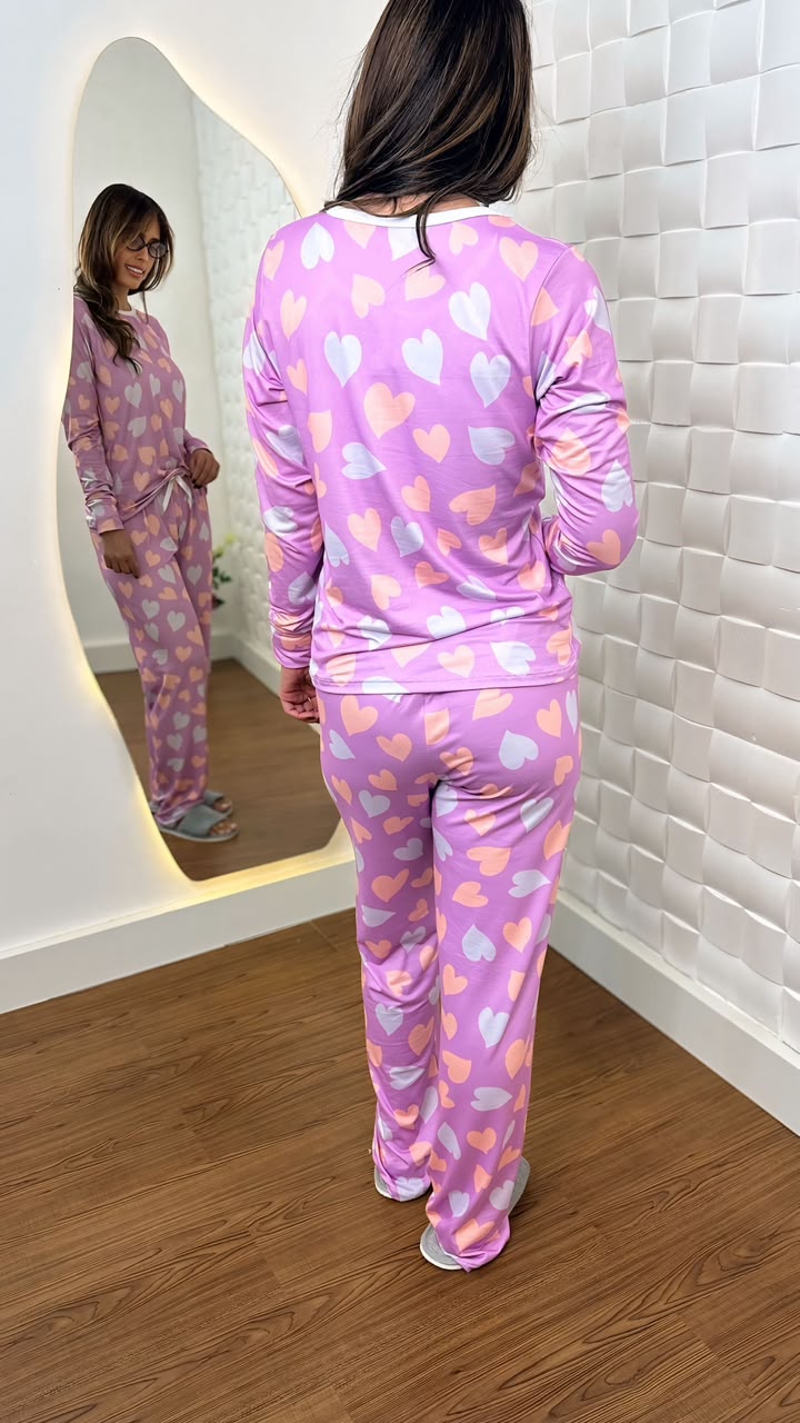 Pijama longo sued premium - Ref 696 - Imagem 3
