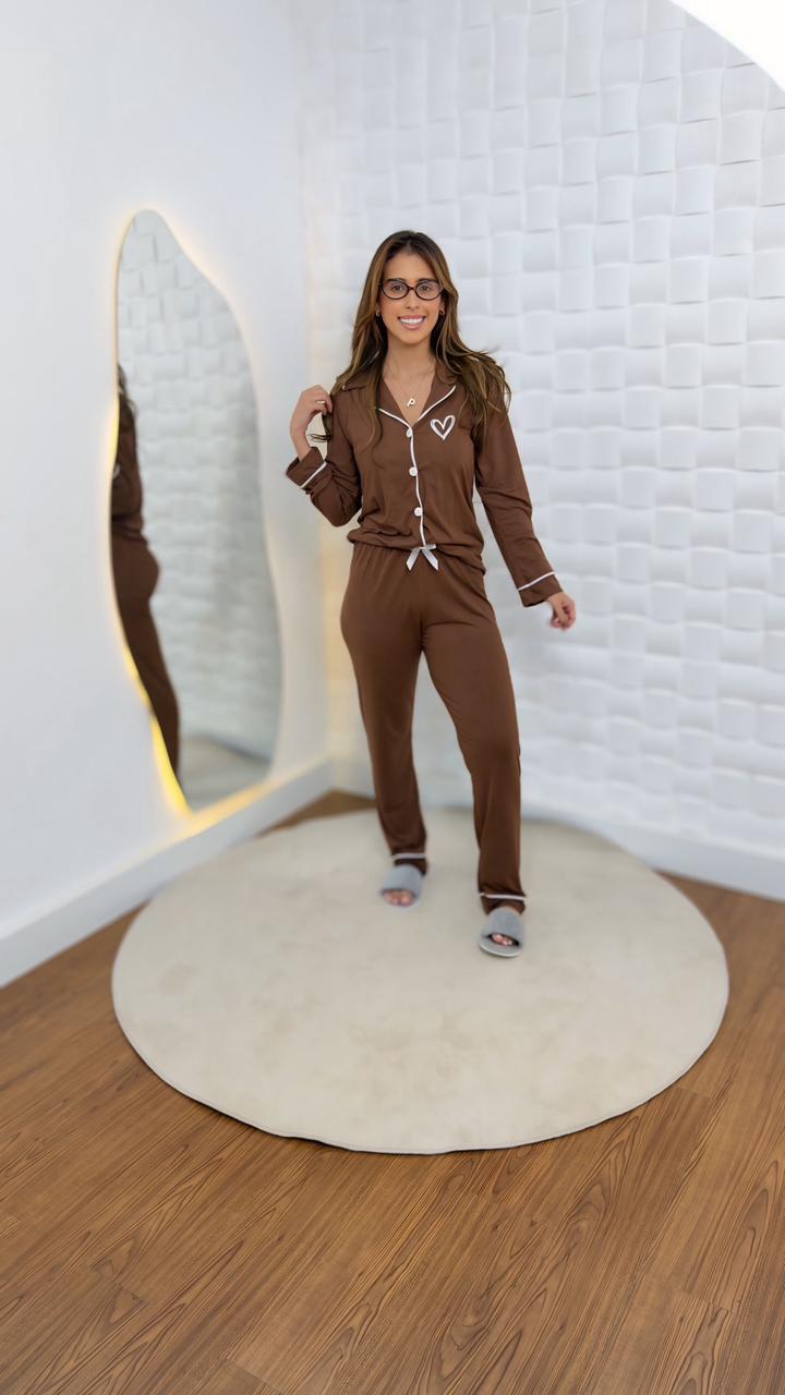 Pijama americano longo Liso - Ref 659L - Imagem 2