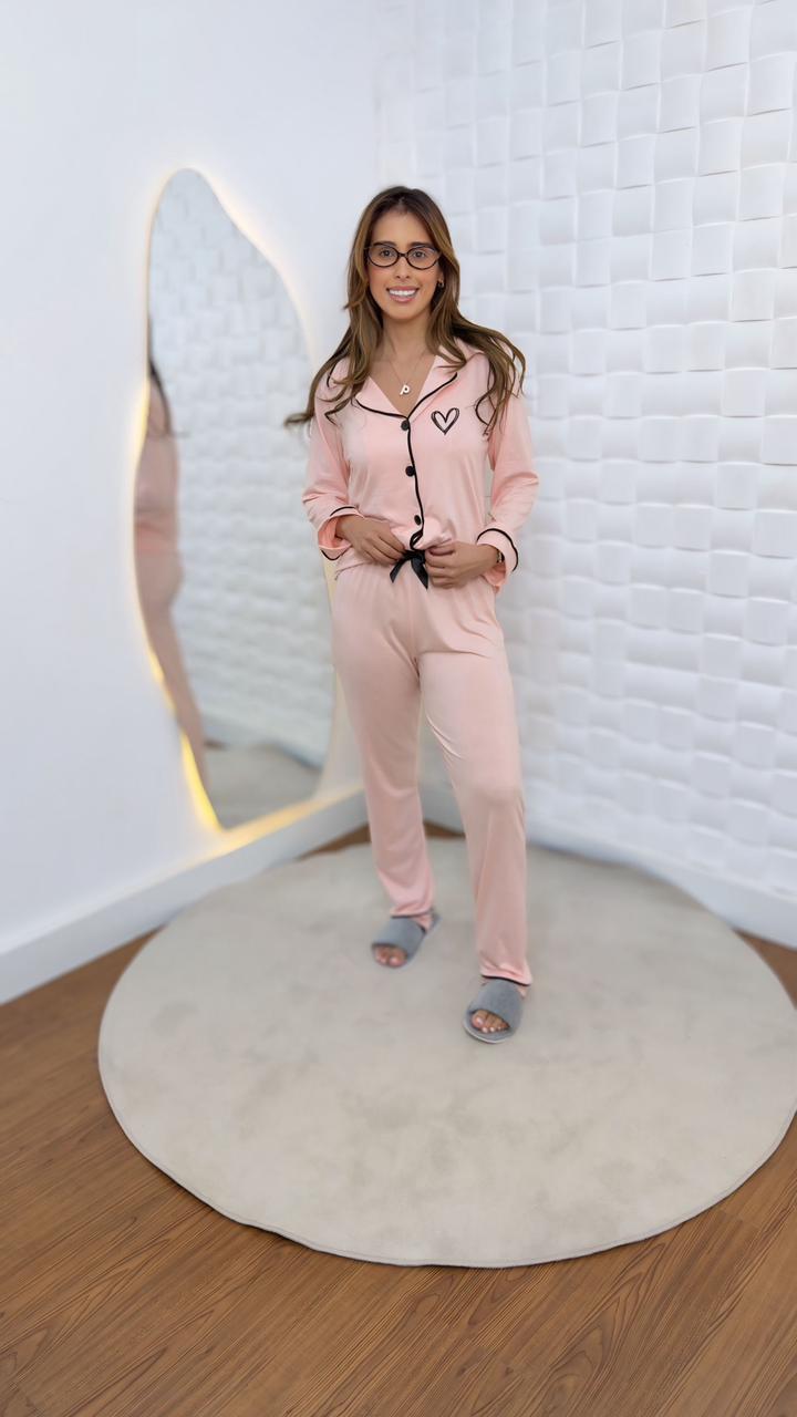 Pijama americano longo Liso - Ref 659L - Imagem 2