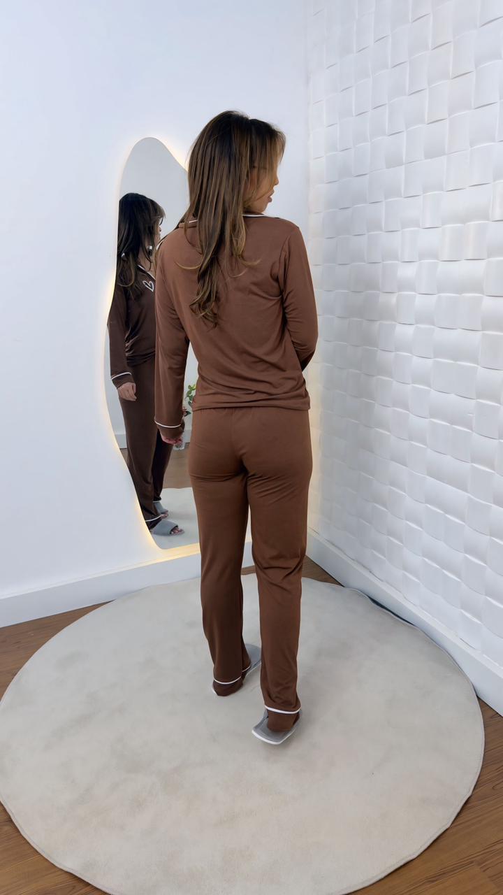 Pijama americano longo Liso - Ref 659L - Imagem 3