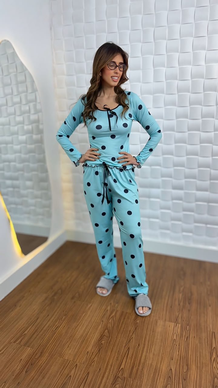 Pijama longo sued premium - Ref 506S - Imagem 2