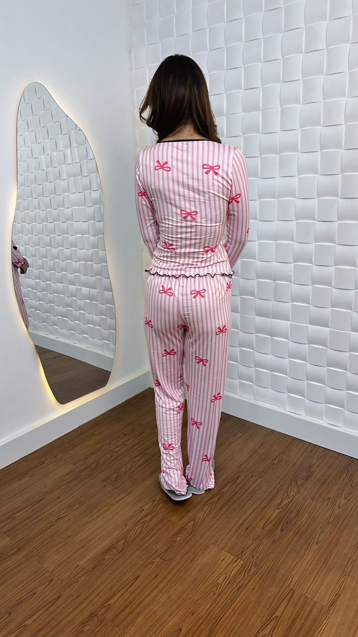 Pijama longo sued premium - Ref 506S - Imagem 3
