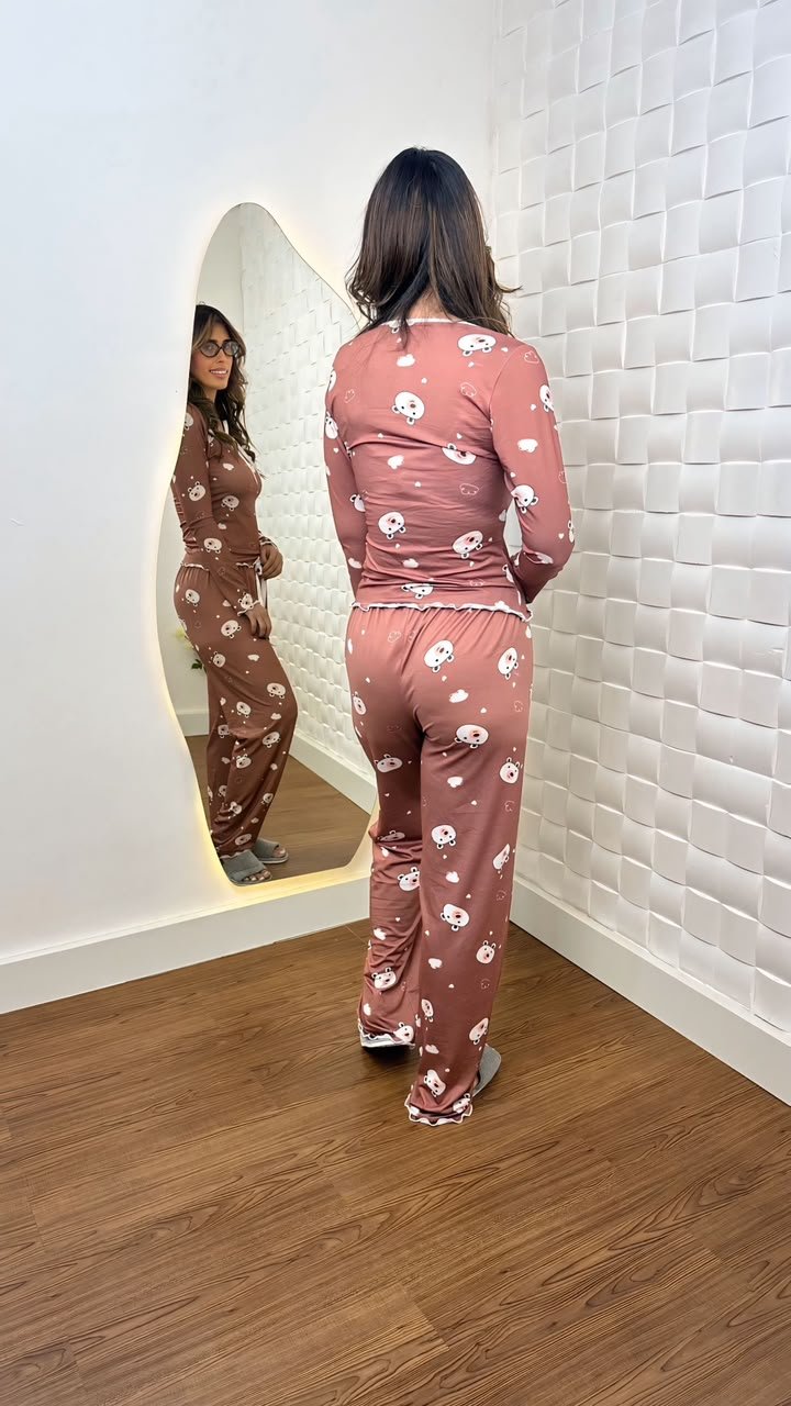 Pijama longo sued premium - Ref 506S - Imagem 3