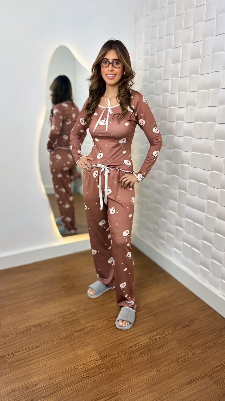 Pijama longo sued premium - Ref 506S - Imagem 2