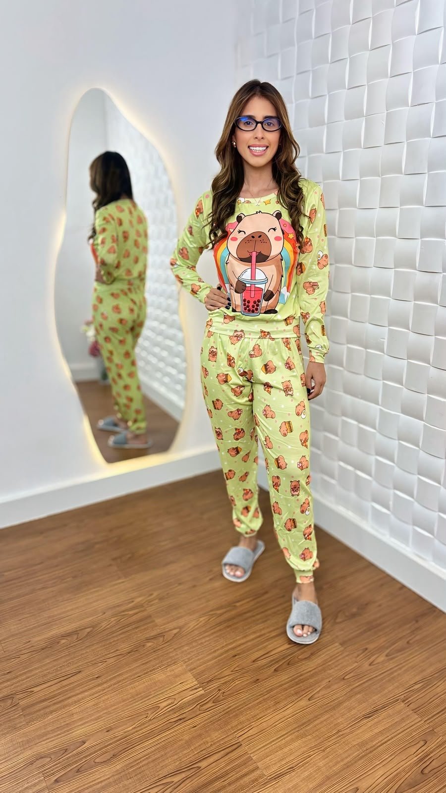 Pijama longo sued premium - Ref 615S - Imagem 2