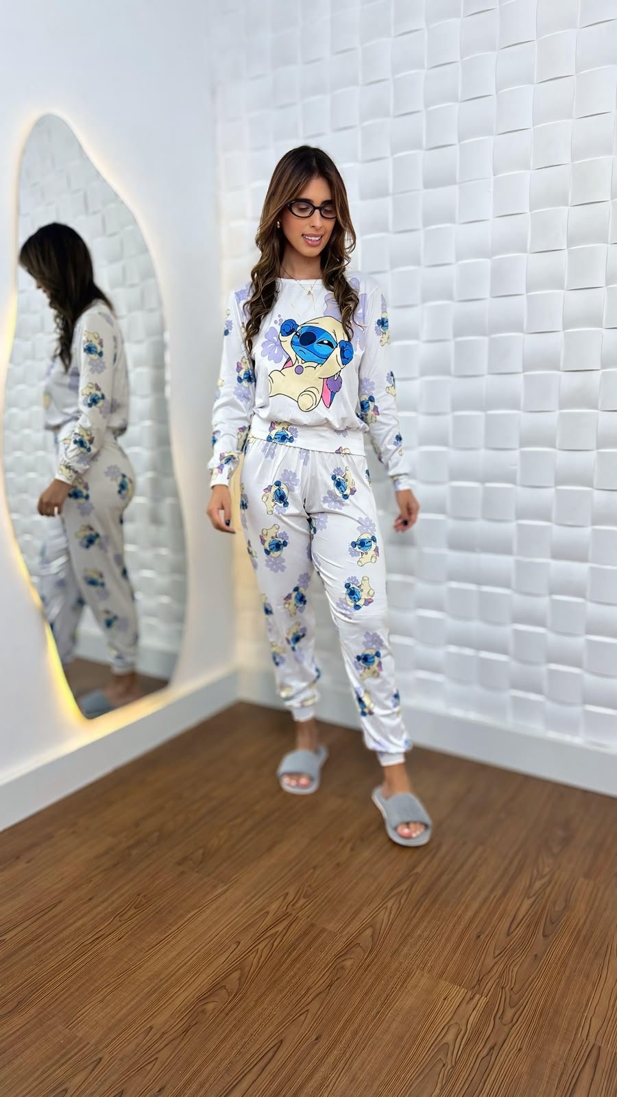 Pijama longo sued premium - Ref 615S - Imagem 2