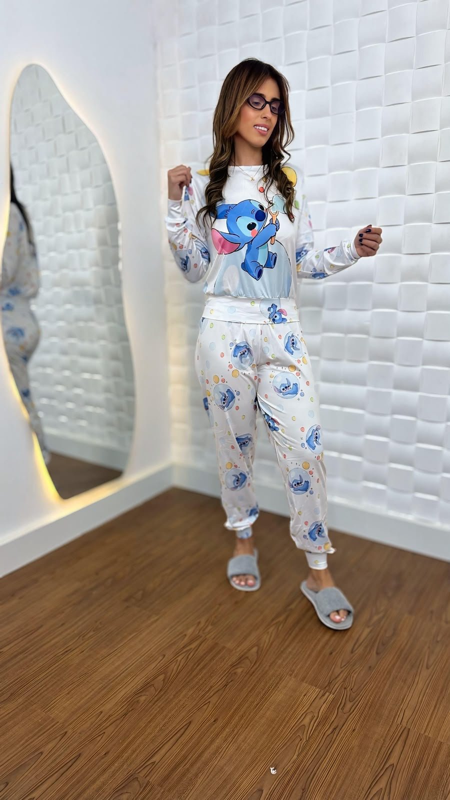 Pijama longo sued premium - Ref 615S - Imagem 2