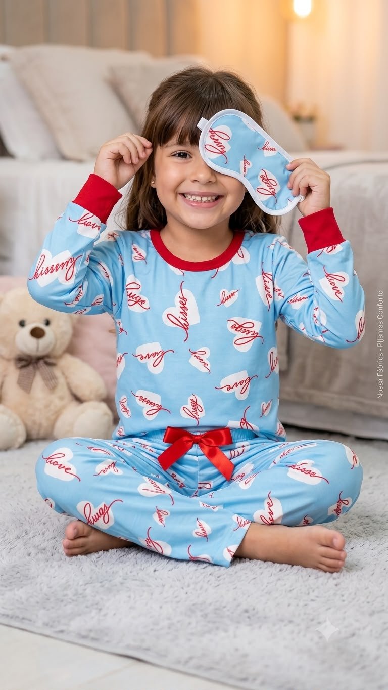 Pijama infantil manga longa - Ref 796S