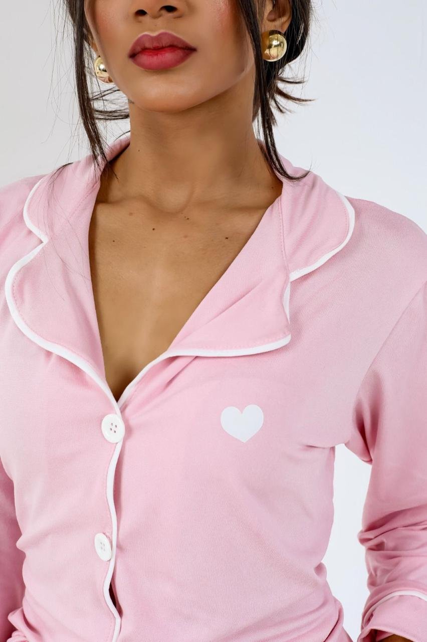 Ref 659L - Pijama americano longo Liso - Imagem 4