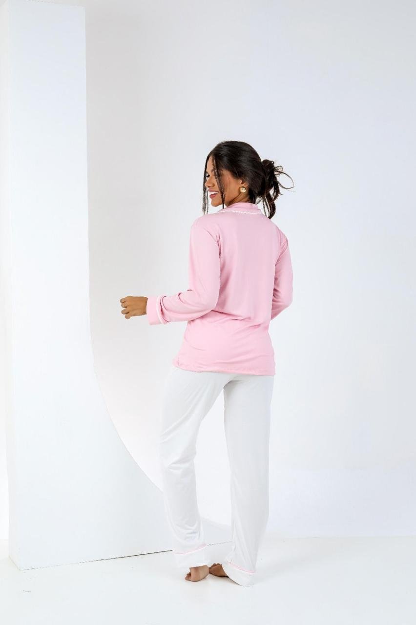 Ref 659L - Pijama americano longo Liso - Imagem 5